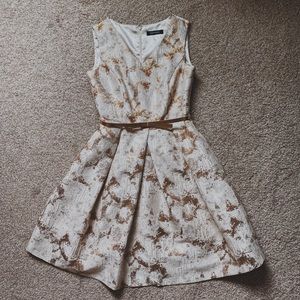 Ellen Tracy Gold and Beige Dress